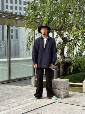 トップス ATON Shrink Stripe Oversized Shirt ATON - 【残り一点】Shrink Stripe Oversized Shirt | ACRMTSM