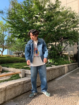 「アイテム（デニムジャケット）」を使った、mr140911さん（メンズ・172cm）の夏コーディネート
