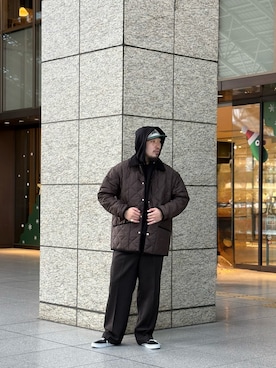 「ウールパンツ」｜「アイテム（ジャケット/アウター）」を使った、村山　凜さん（メンズ・172cm）の冬コーディネート