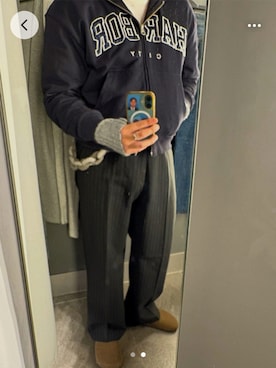 「アイテム（スリッポン）」を使った、223さん（メンズ・172cm）の冬コーディネート