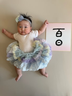 「PETIT BATEAU（プチバトー）のアイテム」を使った、okashiさん（キッズ・61cm）の春コーディネート