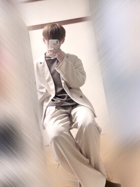 「LILL（リル）のアイテム（テーラードジャケット）」を使った、mia_wearさん（メンズ・178cm）の冬コーディネート