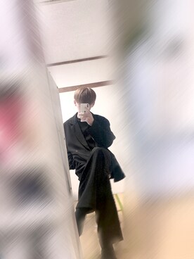 「LILL（リル）のアイテム（テーラードジャケット）」を使った、mia_wearさん（メンズ・178cm）の冬コーディネート