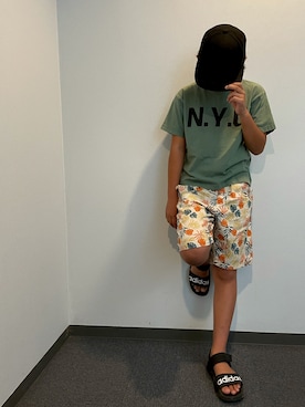 「OAKLEY（オークリー）のアイテム（キャップ）」を使った、j.a.l_sunnyさん（キッズ・144cm）の夏コーディネート
