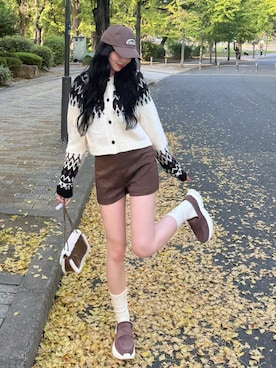「アイテム（ベースメイク）」を使った、ramuさん（レディース・166cm）の秋コーディネート