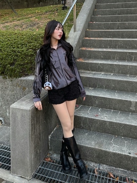 「アイテム（デジタル腕時計）」を使った、ramuさん（レディース・166cm）の秋コーディネート