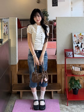 「wakemake（ウェイクメイク）のアイテム」を使った、ramuさん（レディース・166cm）の夏コーディネート