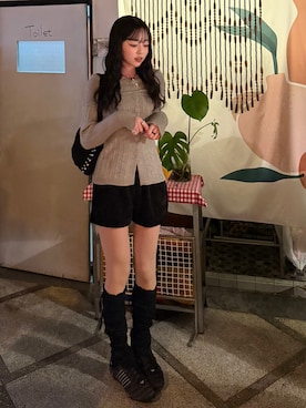 「アイテム（化粧下地）」を使った、ramuさん（レディース・166cm）の冬コーディネート