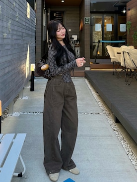「シアートップス」｜ramuさん（レディース・166cm）の秋コーディネート