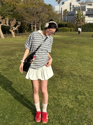 「adidas（アディダス）のガゼル インドア / Gazelle Indoor / アディダスオリジナルス adidas Originals（スニーカー）」を使った、ramuさん（レディース・166cm）の春コーディネート