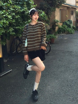 「アイテム（シュシュ）」を使った、ramuさん（レディース・166cm）の秋コーディネート