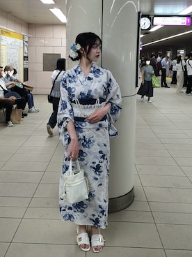 「アイテム（水着/着物・浴衣）」を使った、ramuさん（骨格ウェーブ・レディース・166cm）の夏コーディネート
