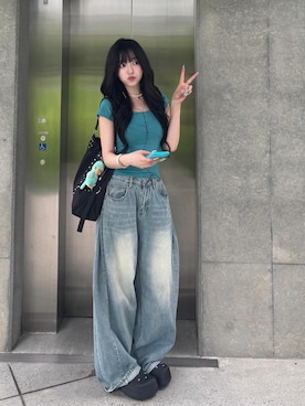 「ALAND（エーランド）のアイテム」を使った、ramuさん（レディース・166cm）の夏コーディネート