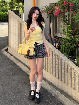「アイテム（チーク）」を使った、ramuさん（レディース・166cm）の夏コーディネート