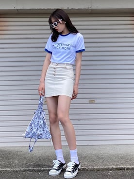 「インスタやってます」｜「アイテム（スリッポン）」を使った、ramuさん（レディース・166cm）の夏コーディネート