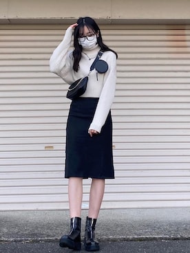 「ダテメガネ」｜ramuさん（レディース・166cm）の冬コーディネート