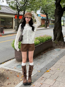 「VDL（ブイディーエル）のアイテム（ベースメイク）」を使った、ramuさん（レディース・166cm）の秋コーディネート