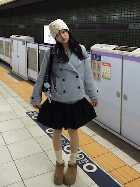 「アイテム（チーク）」を使った、ramuさん（レディース・166cm）の冬コーディネート