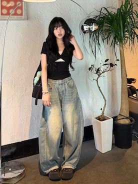 「wakemake（ウェイクメイク）のアイテム」を使った、ramuさん（レディース・166cm）の夏コーディネート