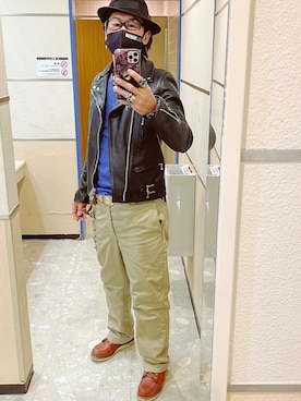 「ロックコーデ」｜「アイテム（ブーツ）」を使った、だーはらさん（メンズ・176cm）の冬コーディネート