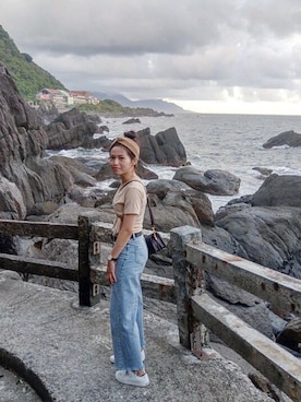 「DW（ディーダブリュー）のアイテム」を使った、伊娜さん（レディース・162cm）の夏コーディネート