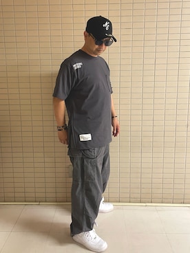 「AVIREX（アヴィレックス）のアイテム」を使った、TANIHEYさん（メンズ・165cm）の夏コーディネート