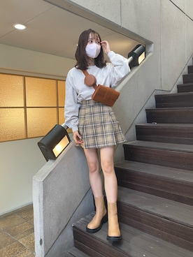 「nice claup」｜「アイテム（スウェット）」を使った、wata【骨格ウェーブ／ブルベ夏】さん（レディース・157cm）の秋コーディネート