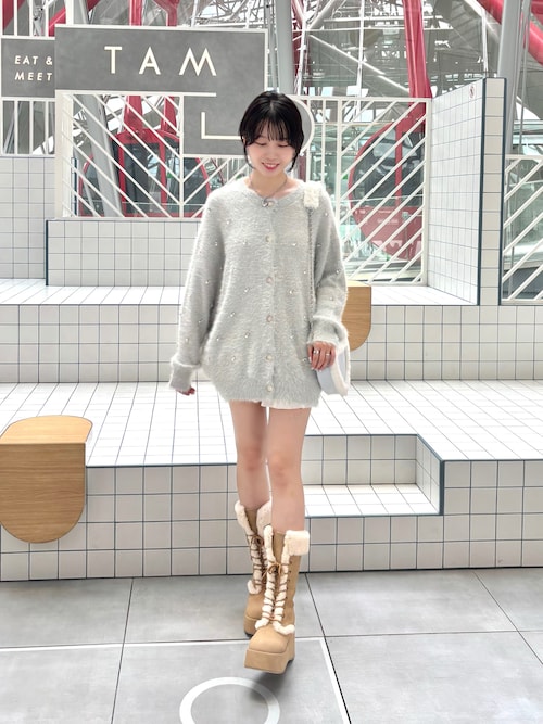 NICE CLAUP マイナス3キロ見えブーツ グレイッシュベージュ Sサイズ ナイスクラップ NICE CLAUP 【one after another】マイナス3キロ