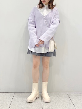 wata【骨格ウェーブ／ブルベ夏】さん（レディース・157cm）の冬コーディネート