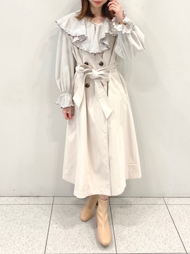 「nice claup」｜「アイテム（トレンチコート）」を使った、wata【骨格ウェーブ／ブルベ夏】さん（レディース・157cm）の冬コーディネート