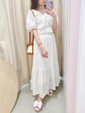 「コットンレース」｜wata【骨格ウェーブ／ブルベ夏】さん（レディース・157cm）の春コーディネート