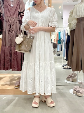 「コットンレース」｜wata【骨格ウェーブ／ブルベ夏】さん（レディース・157cm）の夏コーディネート