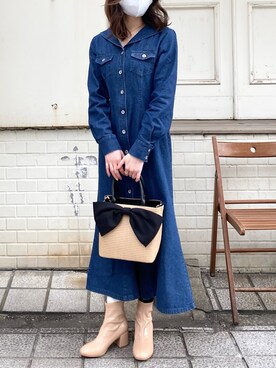 「カコバッグ」｜wata【骨格ウェーブ／ブルベ夏】さん（レディース・157cm）の冬コーディネート