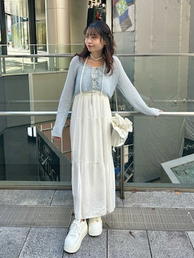 「nice claup」｜「アイテム（ワンピース/ドレス）」を使った、wata【骨格ウェーブ／ブルベ夏】さん（レディース・158cm）の夏コーディネート