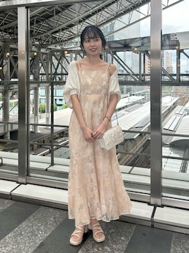 「nice claup」｜「アイテム（ワンピース/ドレス）」を使った、wata【骨格ウェーブ／ブルベ夏】さん（レディース・157cm）の夏コーディネート