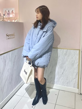 「one after another NICE CLAUP（ワンアフターアナザーナイスクラップ）のアイテム（ジャケット/アウター）」を使った、wata【骨格ウェーブ／ブルベ夏】さん（骨格ウェーブ・レディース・157cm）の冬コーディネート