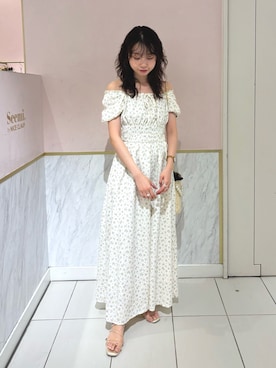 「nice claup」｜「アイテム（ワンピース/ドレス）」を使った、wata【骨格ウェーブ／ブルベ夏】さん（レディース・158cm）の夏コーディネート