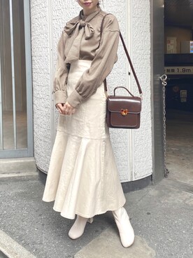 wata【骨格ウェーブ／ブルベ夏】さん（レディース・157cm）の秋コーディネート