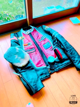 「VANSON（ヴァンソン）のアイテム（ライダースジャケット）」を使った、eonon0707さん（メンズ・172cm）の夏コーディネート