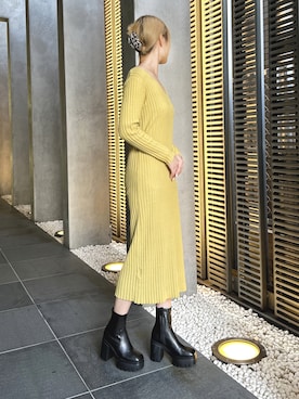 「厚底」｜「アイテム（その他）」を使った、amさん（レディース・165cm）の秋コーディネート