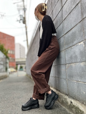 「厚底スニーカー」｜amさん（レディース・165cm）の秋コーディネート