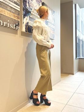 「厚底」｜「アイテム（その他）」を使った、amさん（レディース・165cm）の春コーディネート