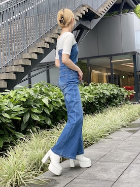 「厚底」｜「アイテム（その他）」を使った、amさん（レディース・165cm）の夏コーディネート