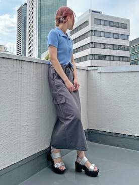 「厚底」｜「アイテム（その他）」を使った、amさん（レディース・165cm）の春コーディネート