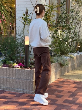 「厚底」｜「アイテム（その他）」を使った、amさん（レディース・165cm）の冬コーディネート