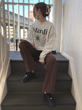 「厚底スニーカー」｜amさん（レディース・165cm）の冬コーディネート