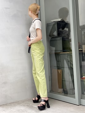 「厚底」｜「アイテム（その他）」を使った、amさん（レディース・165cm）の夏コーディネート