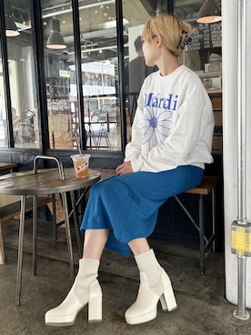 「厚底」｜「アイテム（その他）」を使った、amさん（レディース・165cm）の秋コーディネート