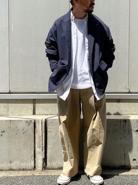「Hanes」｜「アイテム（ジャケット/アウター）」を使った、binhigeさん（メンズ・167cm）の秋コーディネート