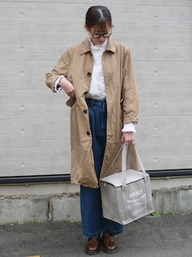 「R&D.M.Co OLDMAN’S TAILOR（オールドマンズテイラー）のアイテム（ジャケット/アウター）」を使った、𝚛𝚒𝚜𝚊さん（レディース・161cm）の冬コーディネート